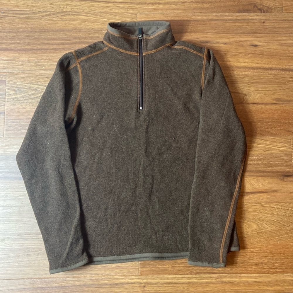 KUHL mens small two toned brown zip up jacket